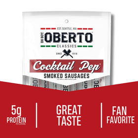 Oberto Classics Pep Smoked Sausage close-up highlights bold pepper flavor