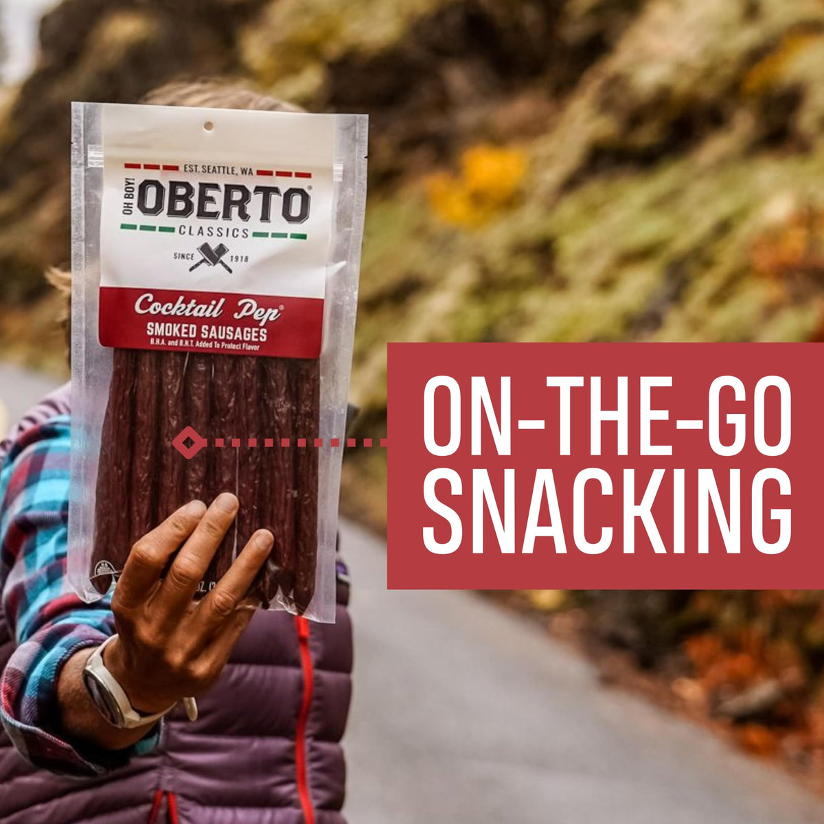 Oberto Classics pack with 6g protein per serving for energy.