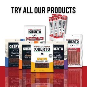 Oberto high-protein beef stick from grass-fed meat, ideal for active lifestyles.