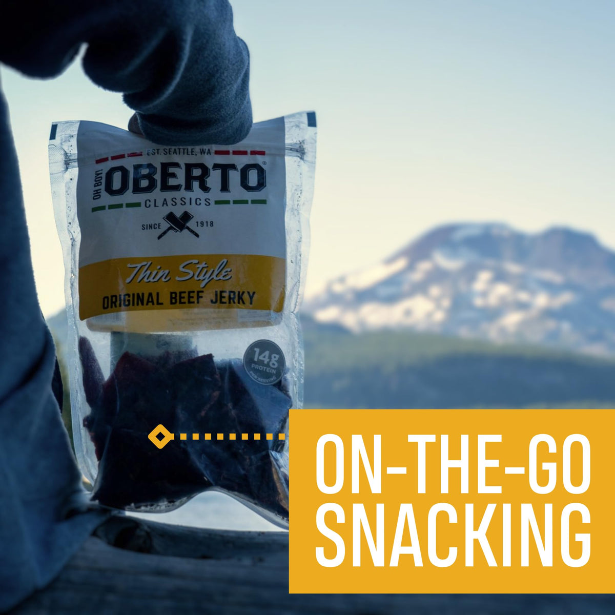 One serving shows 14g protein per ounce for fueling busy days.