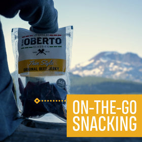 One serving shows 14g protein per ounce for fueling busy days.