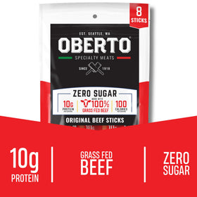 Oberto wood smoked flavor close-up emphasizing natural smoke taste and premium quality