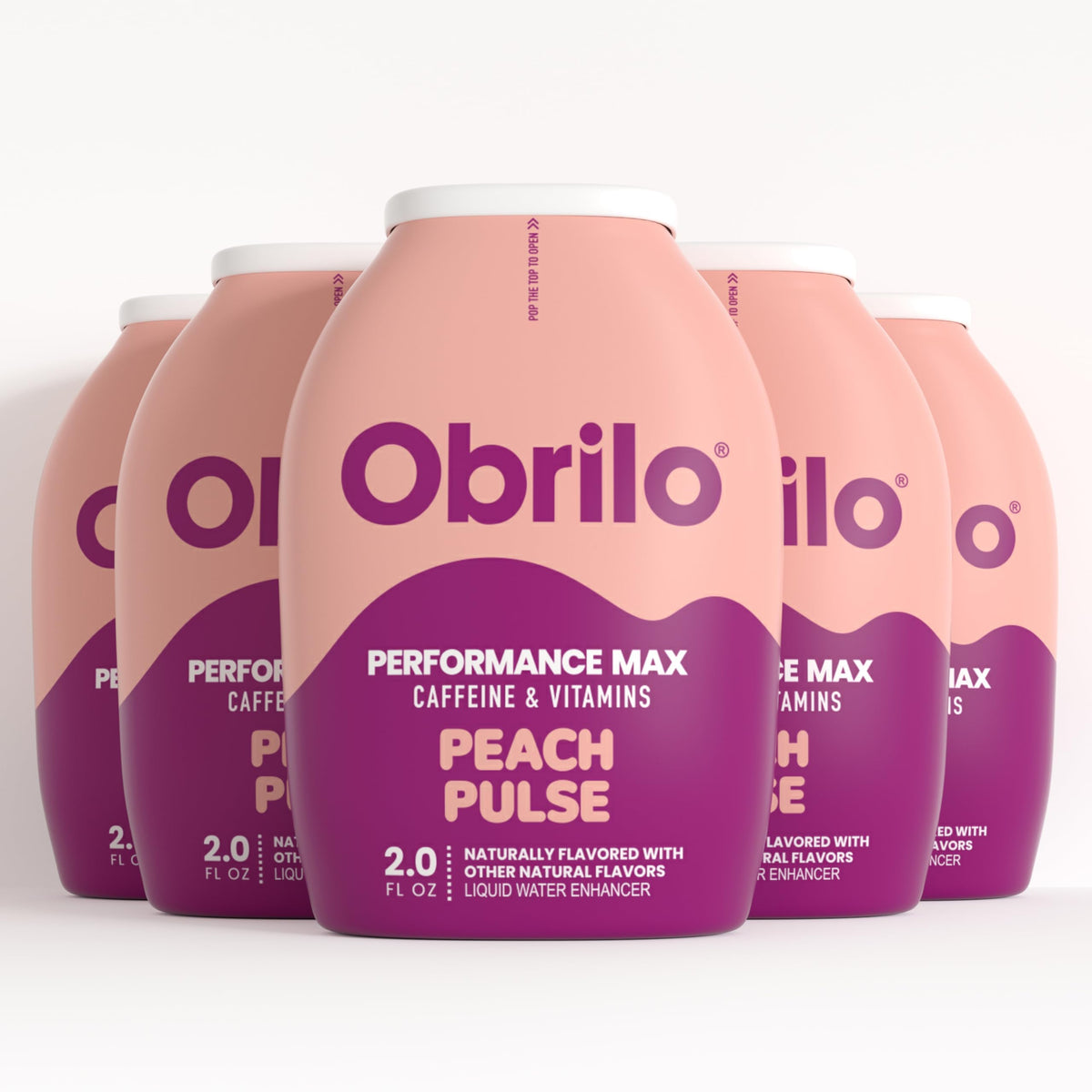 Obrilo Performance Energy Dye Free bottle tilt highlights clean energy on the go.