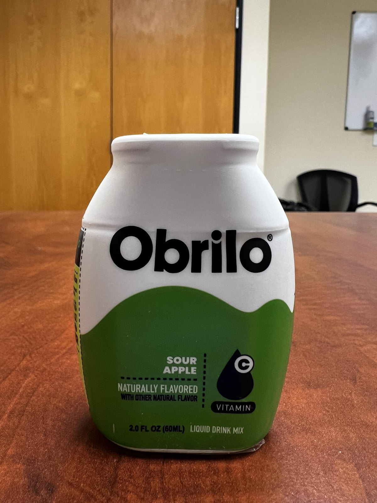 Obrilo Sour Apple zero sugar dye-free label highlights clean ingredients