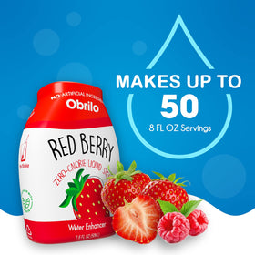 Obrilo Stevia Water Enhancer being poured into a glass with ice