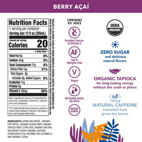 OCA Zero label detail communicates organic ingredients and allergen-free promise.
