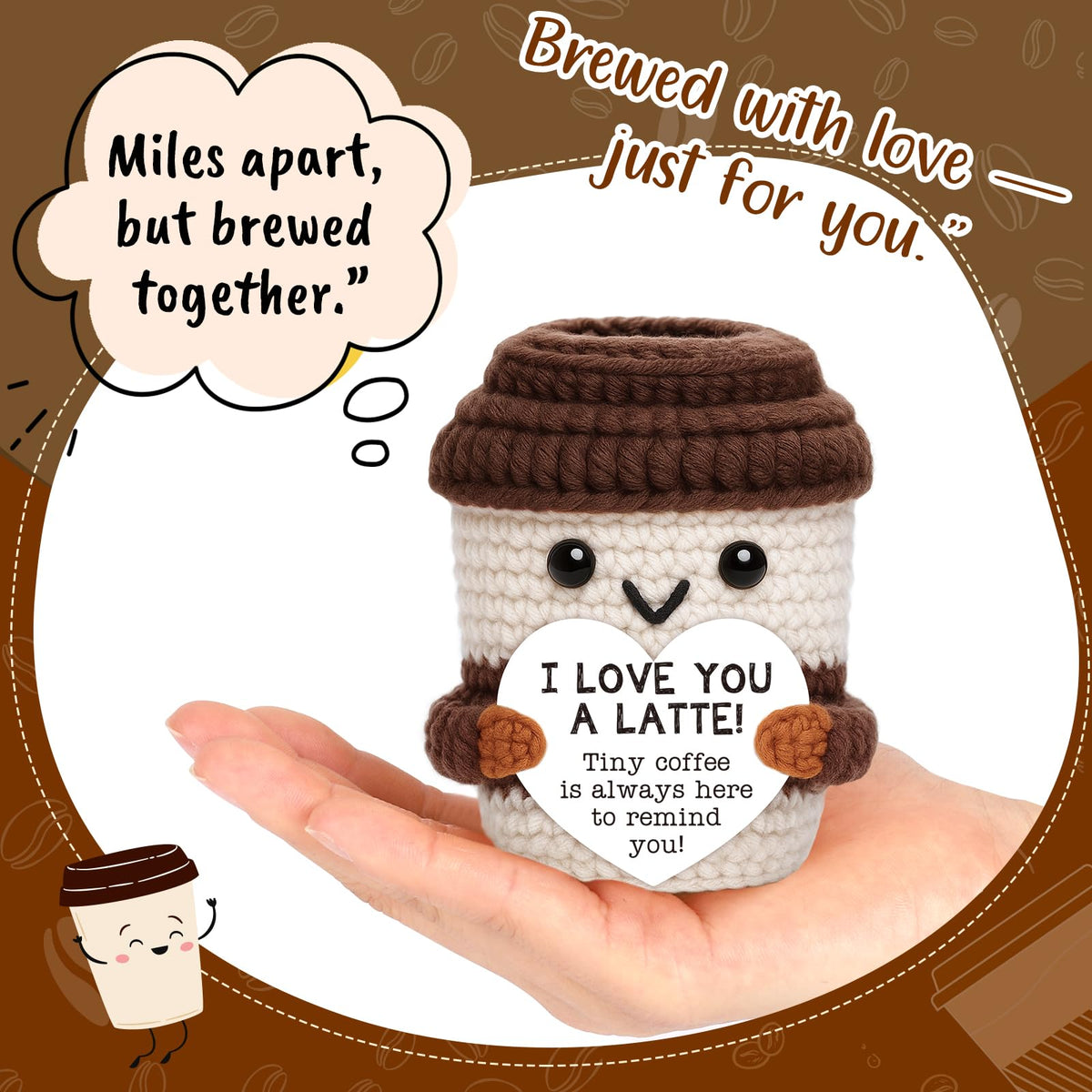 OCCdesign I Love You a Latte crochet gift for coffee lovers with sentimental flair