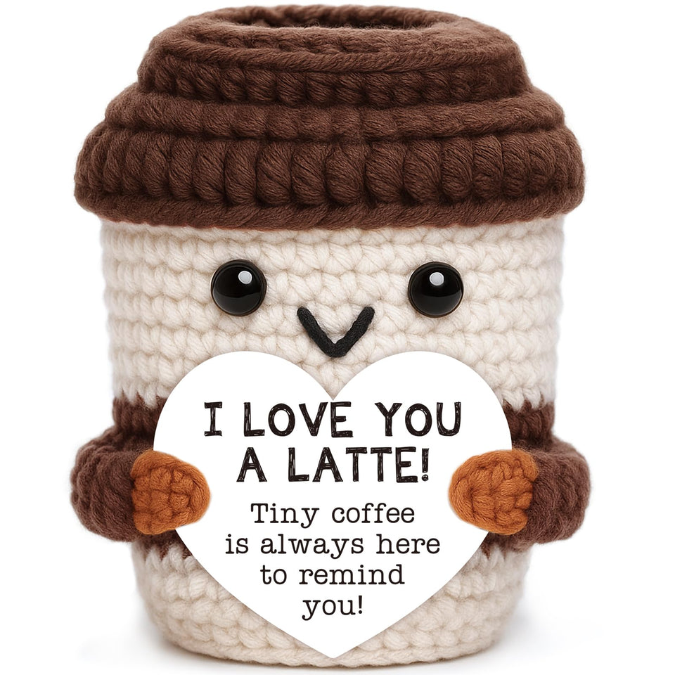 OCCdesign mini anniversary crochet coffee decor enhances desk ambiance with lasting charm