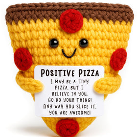 OCCdesign mini pizza slice crochet, soft desk motivator for daily momentum.