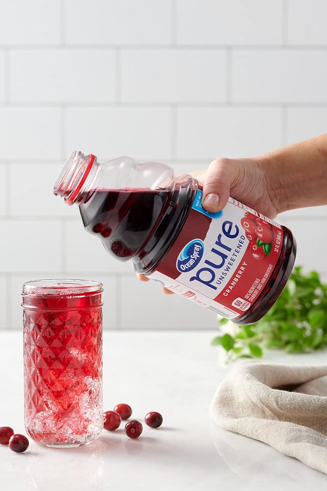 Ocean Spray Tart Cherry juice in glass highlights vibrant color and versatile mixer use.