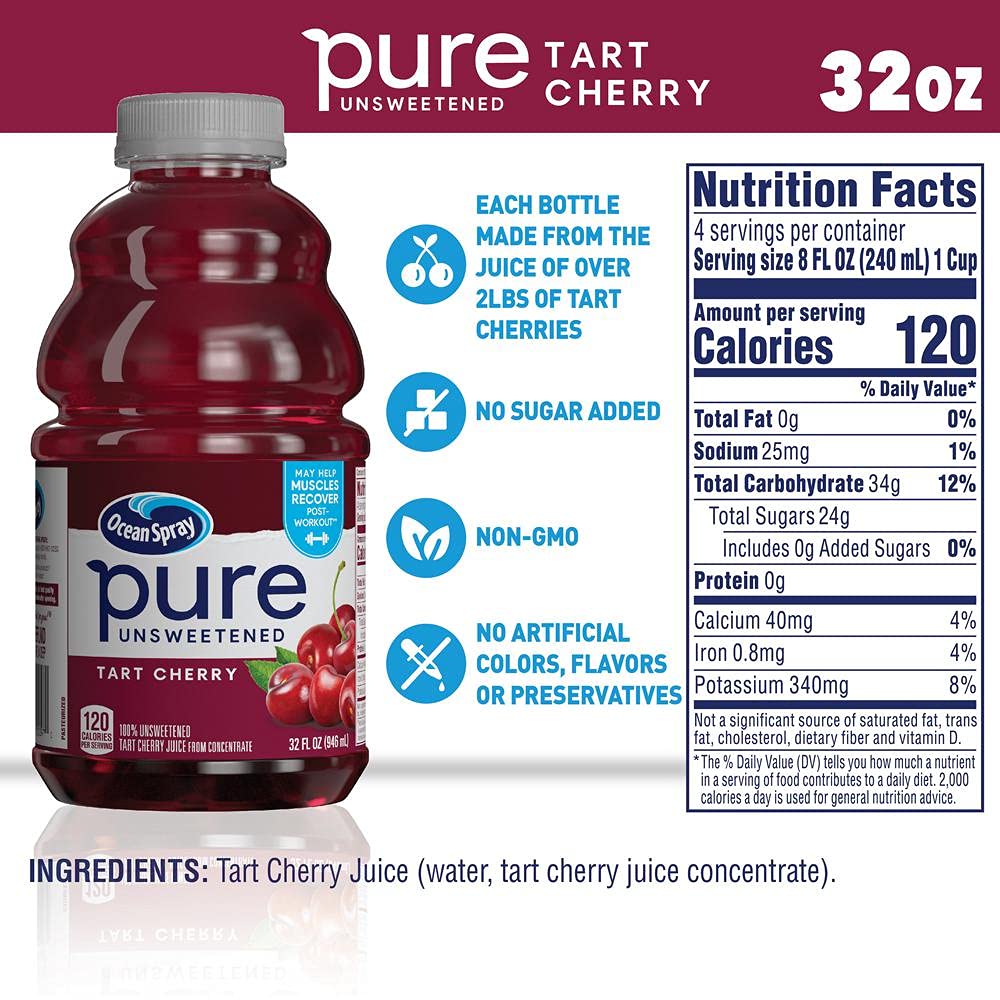 Ocean Spray Tart Cherry juice pouring demonstrates bold flavor, ideal as a cocktail mixer.