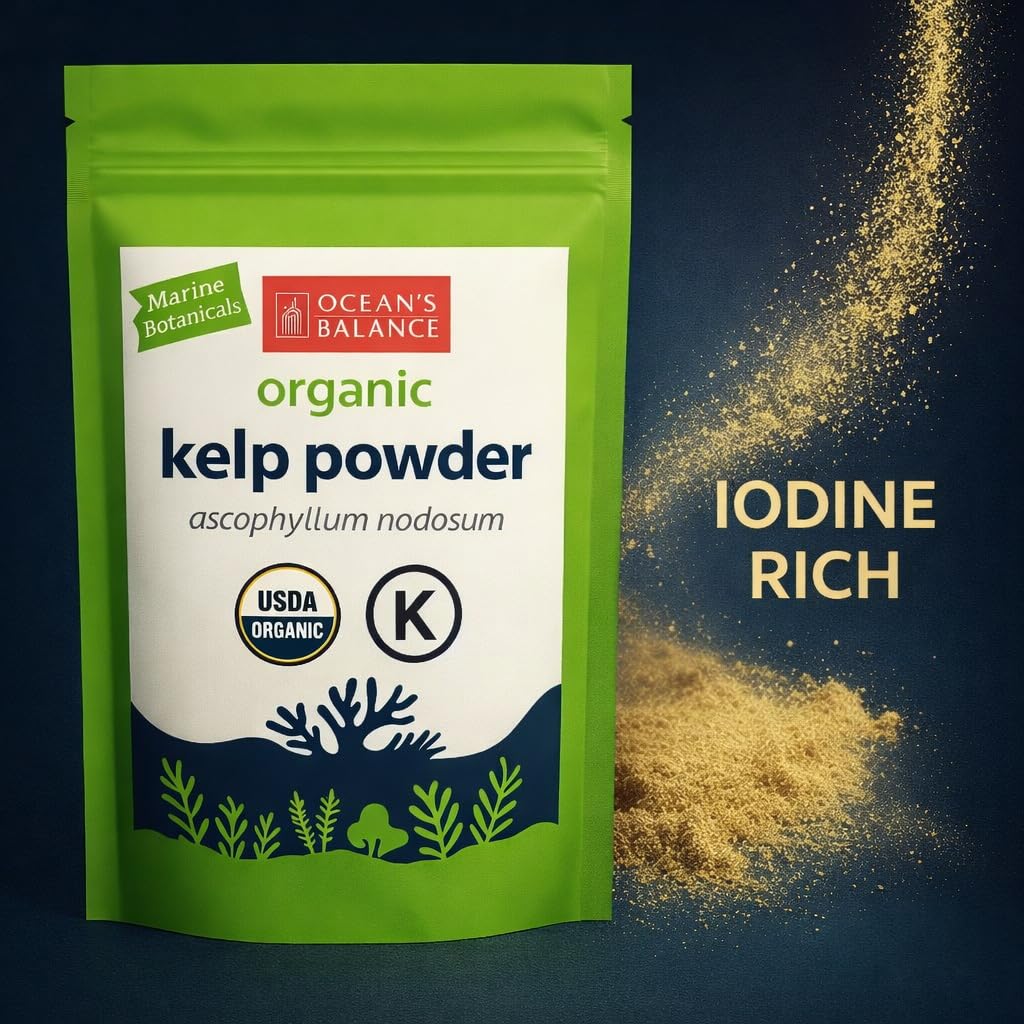 Ocean’s Balance Clean kelp powder bath setup for a spa-like soak.