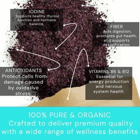 Ocean's Balance Dulse Flakes in a bowl for soups, stews, and marinades.