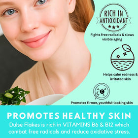 Ocean's Balance Organic Dulse Flakes sprinkled on salad for savory umami