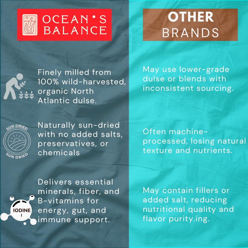 Ocean's Balance Dulse Flakes top soup for rich savory depth