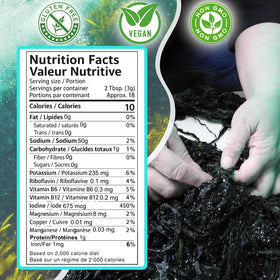 Ocean's Balance Organic Dulse Flakes closeup of smoky flakes ideal for salads