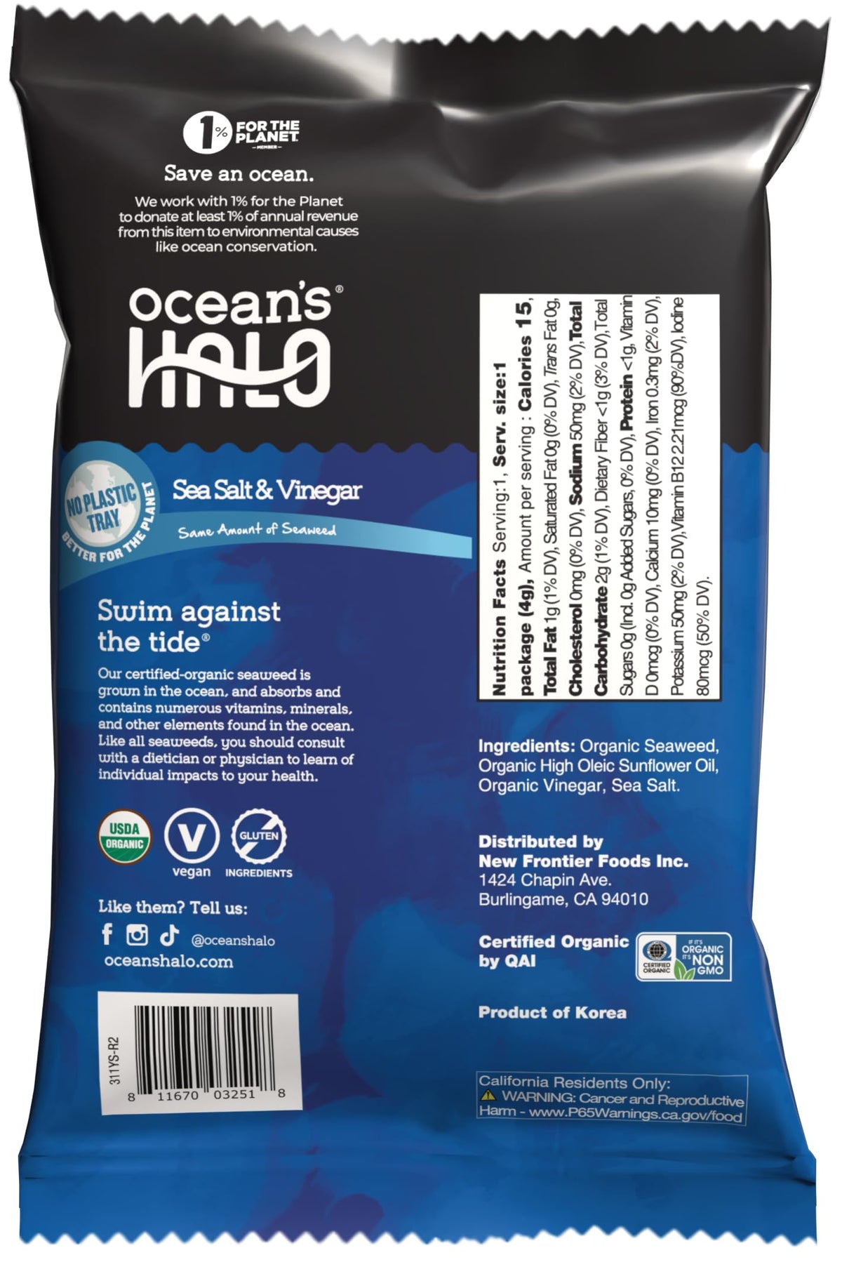 Lightly roasted seaweed with tangy vinegar, ramen topping