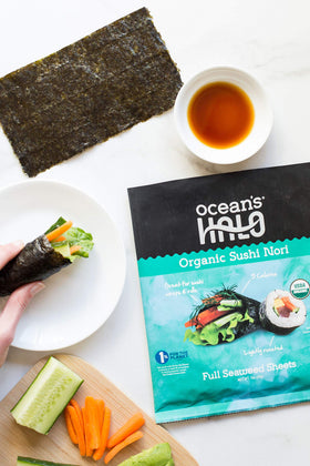 Ocean's Halo organic seaweed rolls-assembly sheets help craft perfect hand rolls