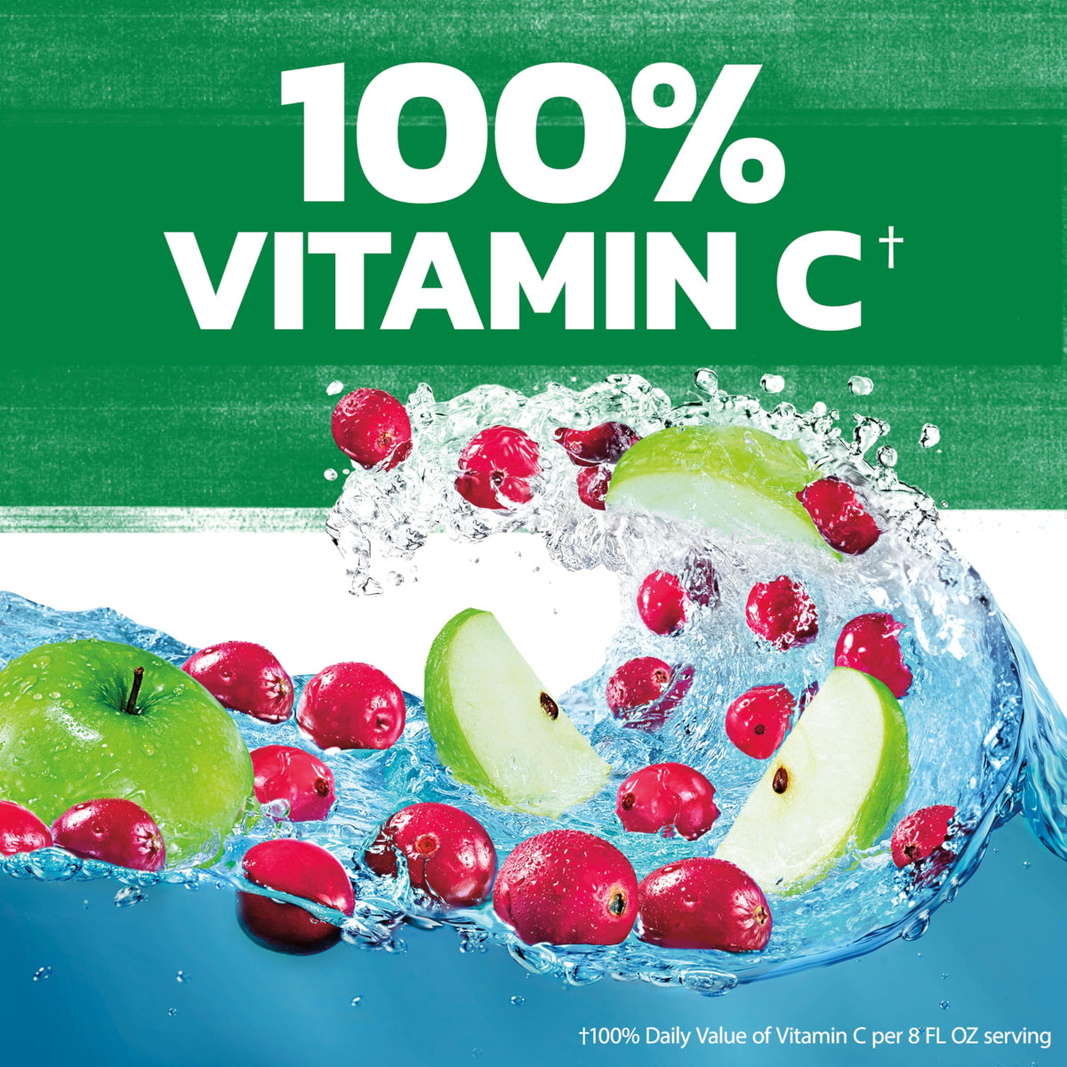 Ocean Spray Cran-Apple bottle side emphasizes fat-free, cholesterol-free, and low-sodium profile