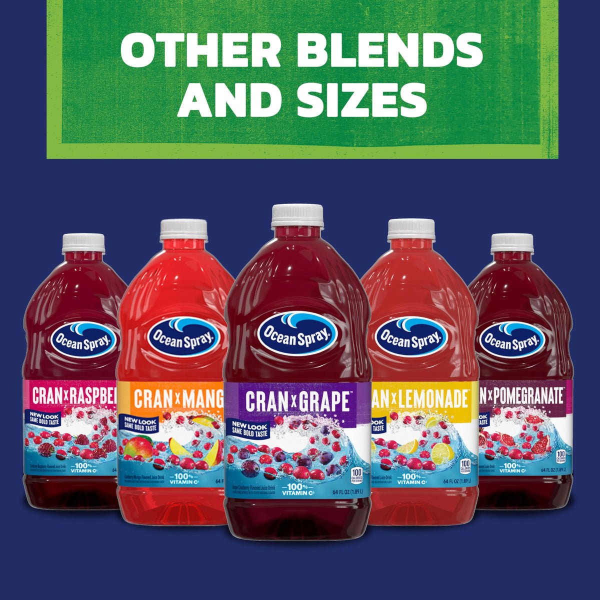 Ocean Spray Cran-Apple glass with ice presents a crisp, fruit-forward serving