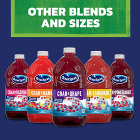 Ocean Spray Cran-Apple glass with ice presents a crisp, fruit-forward serving