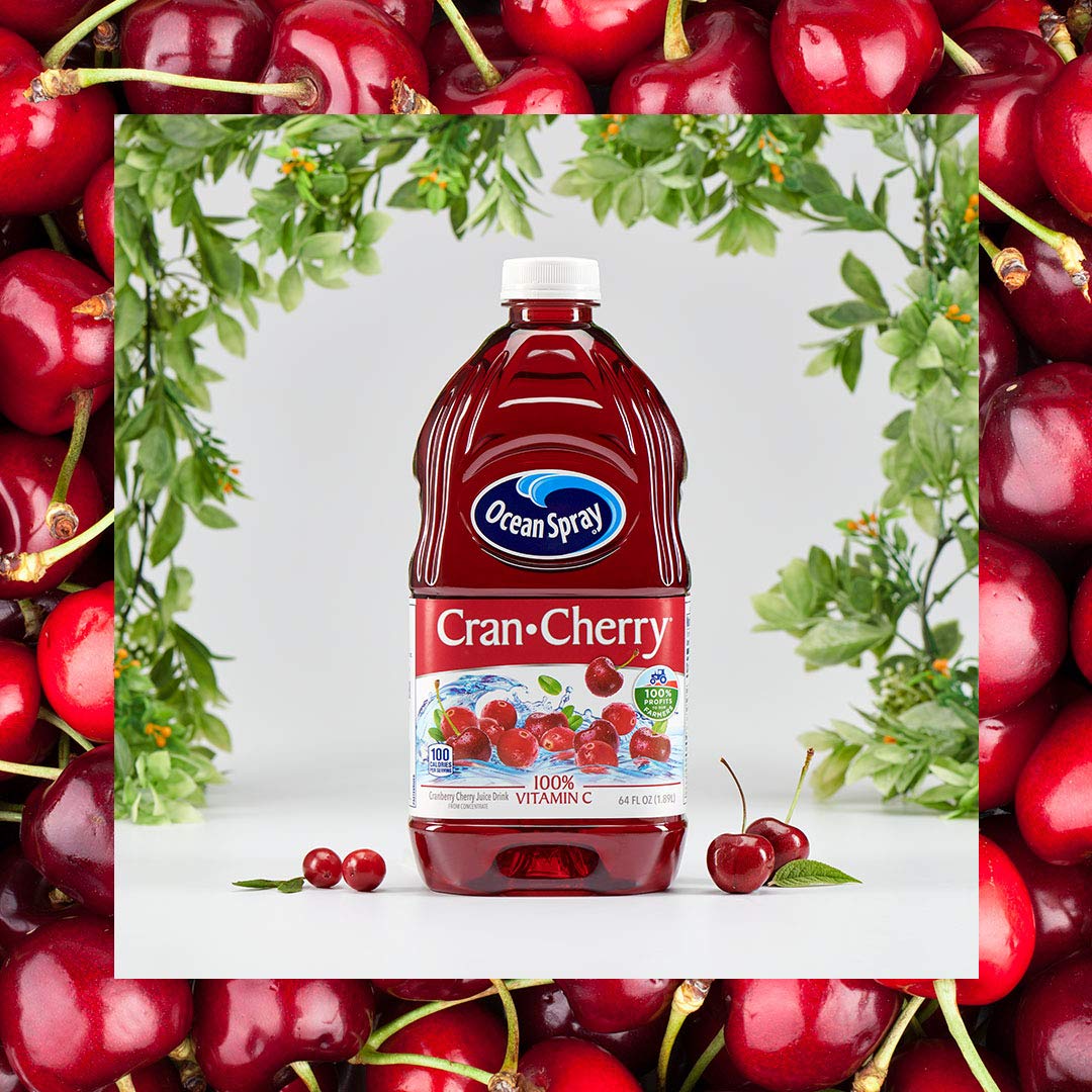 Ocean Spray Cran-Cherry juice pour in glass for bold refreshment.