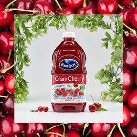 Ocean Spray Cran-Cherry juice pour in glass for bold refreshment.