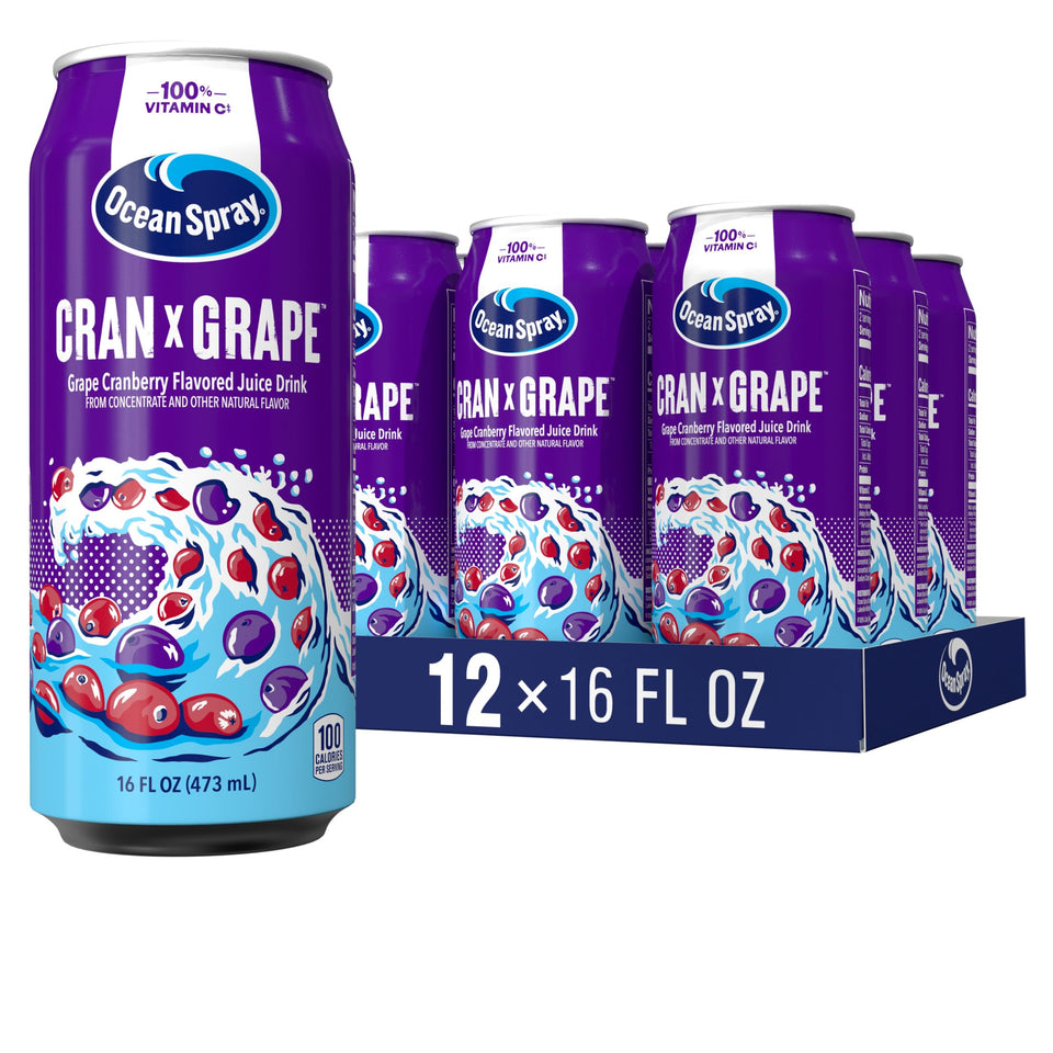 Ocean Spray Cran-Grape 16oz can, on-the-go refreshment
