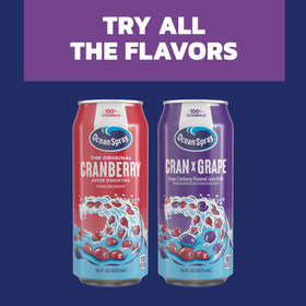 Recyclable Ocean Spray Cran-Grape can promoting sustainability