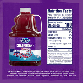 Chilled Ocean Spray Cran-Grape bottles in the fridge cooler.
