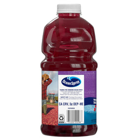 Close-up of Ocean Spray Cran-Grape label showing real fruit blend.