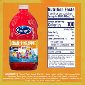 Ocean Spray Cran-Pineapple case-pack neatly displayed for easy grabbing