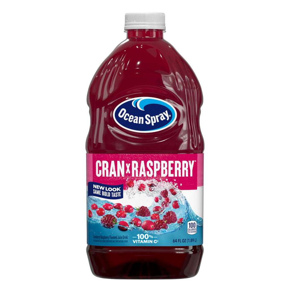 Ocean Spray Cran-Raspberry bottle showing bold real-fruit flavor ready to sip