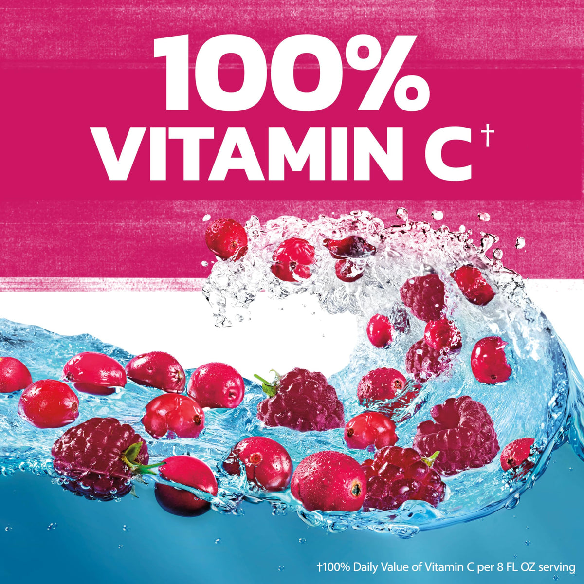 Ocean Spray Cran-Raspberry glass served with ice, refreshing and vitamin C rich