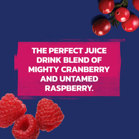 Ocean Spray Cran-Raspberry label closeup emphasizing real fruit concentrate