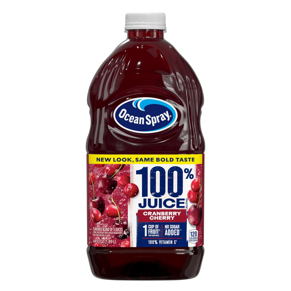Ocean Spray cranberry cherry juice bottle pack eight ideal for family gatherings and quick servings