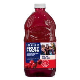 Ocean Spray bottle pour into glass highlights refreshing cranberry flavor.