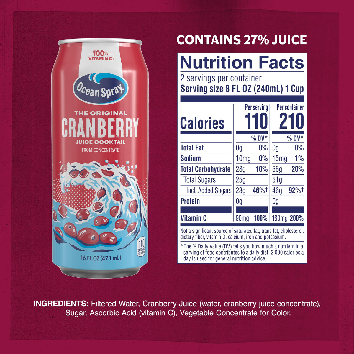 Ocean Spray Cranberry Juice Cocktail 12-pack, ideal for sharing at gatherings.