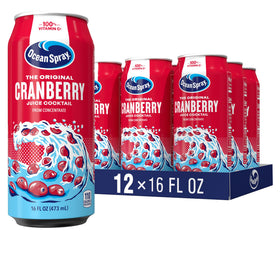 Ocean Spray Cranberry Juice Cocktail 16oz can, crisp refreshment for on-the-go moments.