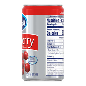Ocean Spray Cranberry Juice Cocktail in a glass shows bright ruby color and flavor.