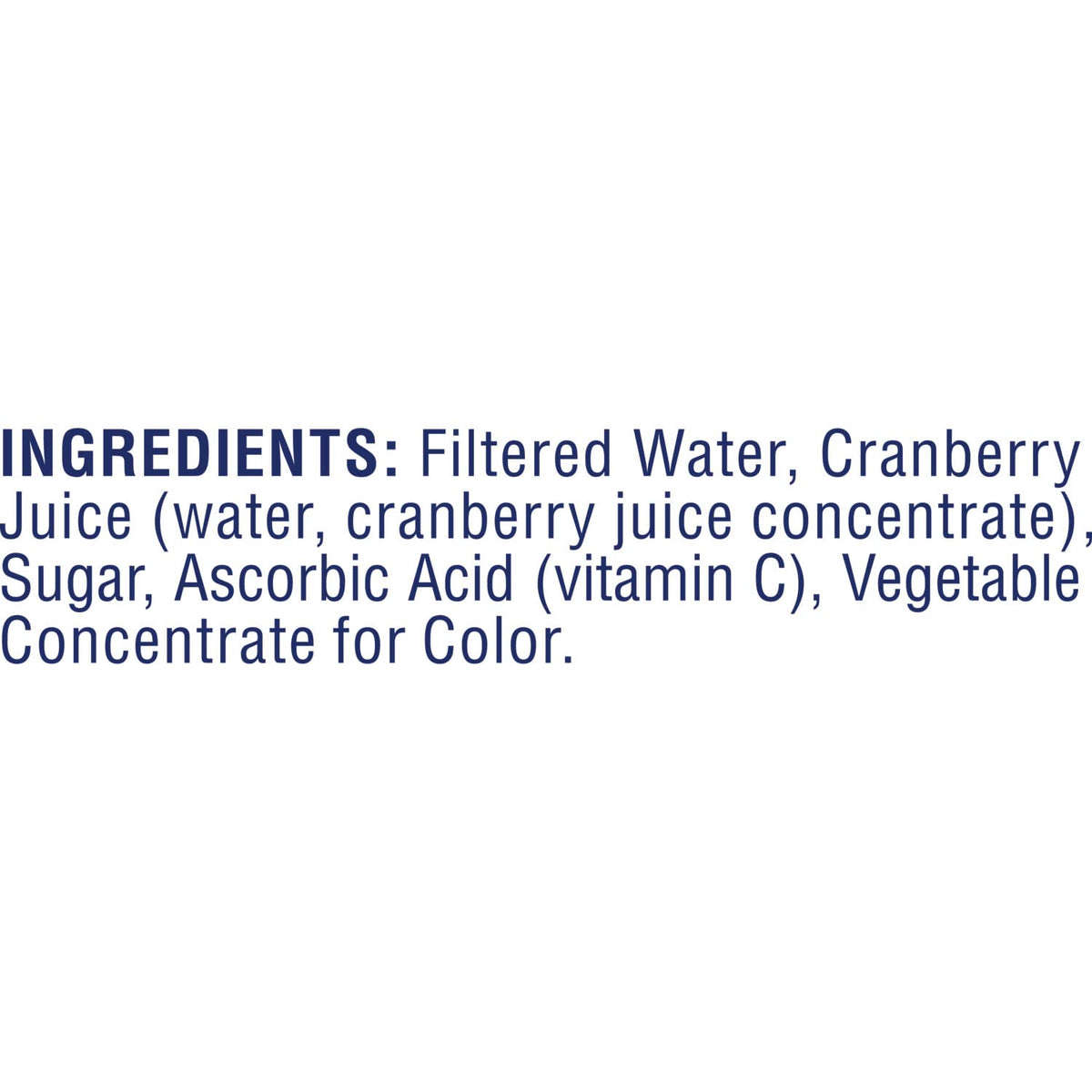 Ocean Spray Cranberry Juice Cocktail nutrition facts on the can label.