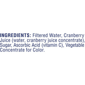Ocean Spray Cranberry Juice Cocktail nutrition facts on the can label.