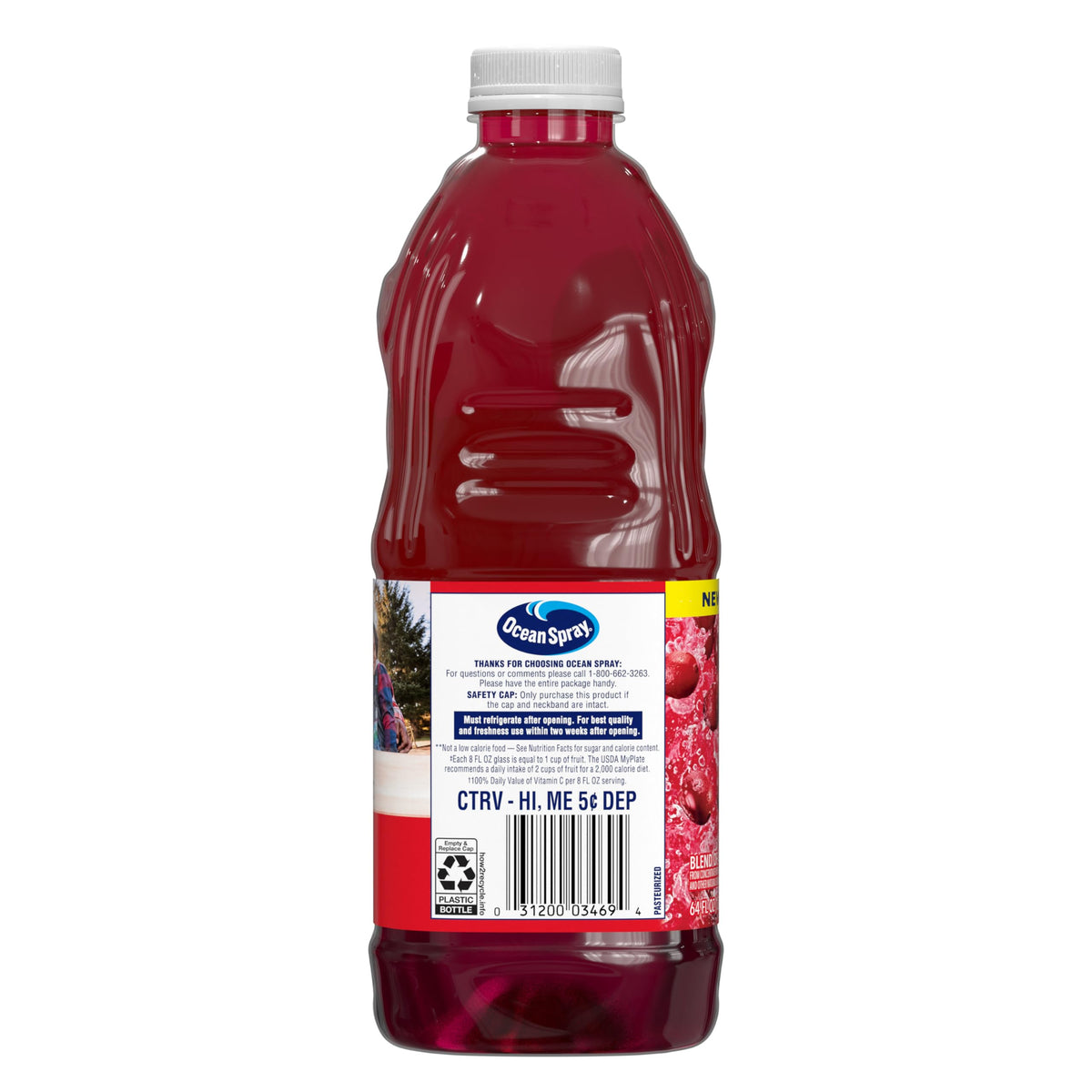 Ocean Spray pack of 8 bottles shows convenient family-size option.