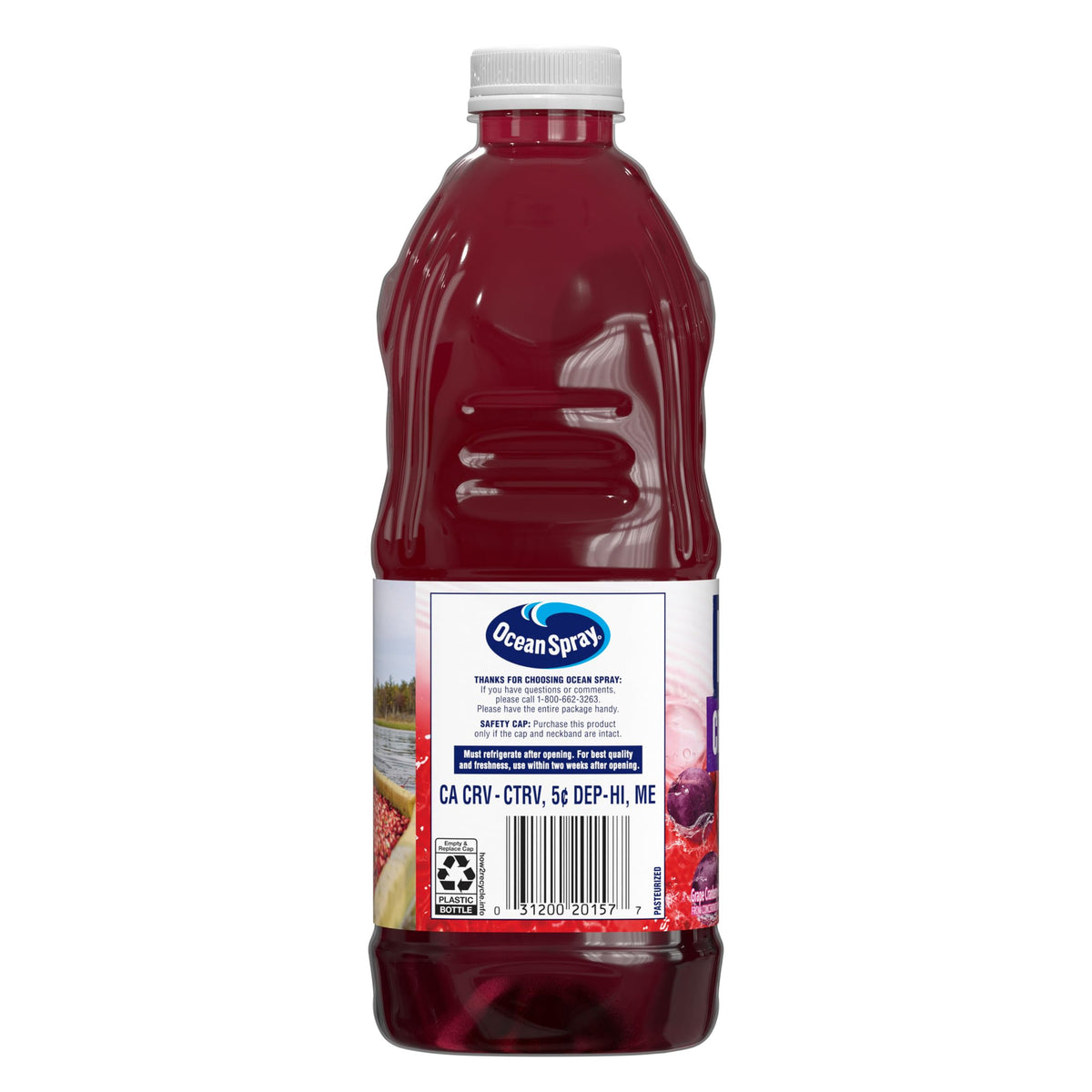 Ocean Spray Diet Cran-Grape bottle pour highlights tart cranberry and grape balance