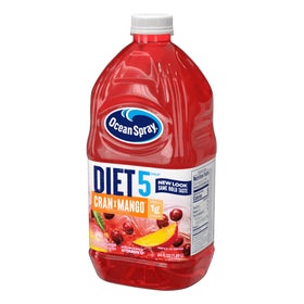 Ocean Spray Diet Cran-Mango 8-pack box emphasizes convenient family size.