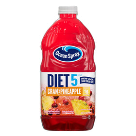 Ocean Spray Diet Cran-Pineapple bottle front view, low-calorie flavor profile