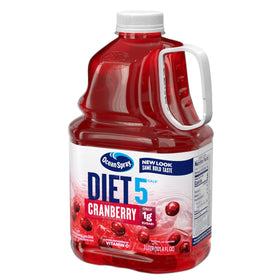 Ocean Spray Diet Cranberry Juice Drink bottle front pack underscores pantry staple with bold cranberry flavor.