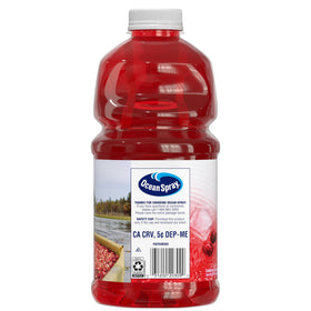 Ocean Spray Diet Cranberry Juice Drink glass with ice highlights crisp, refreshing taste.