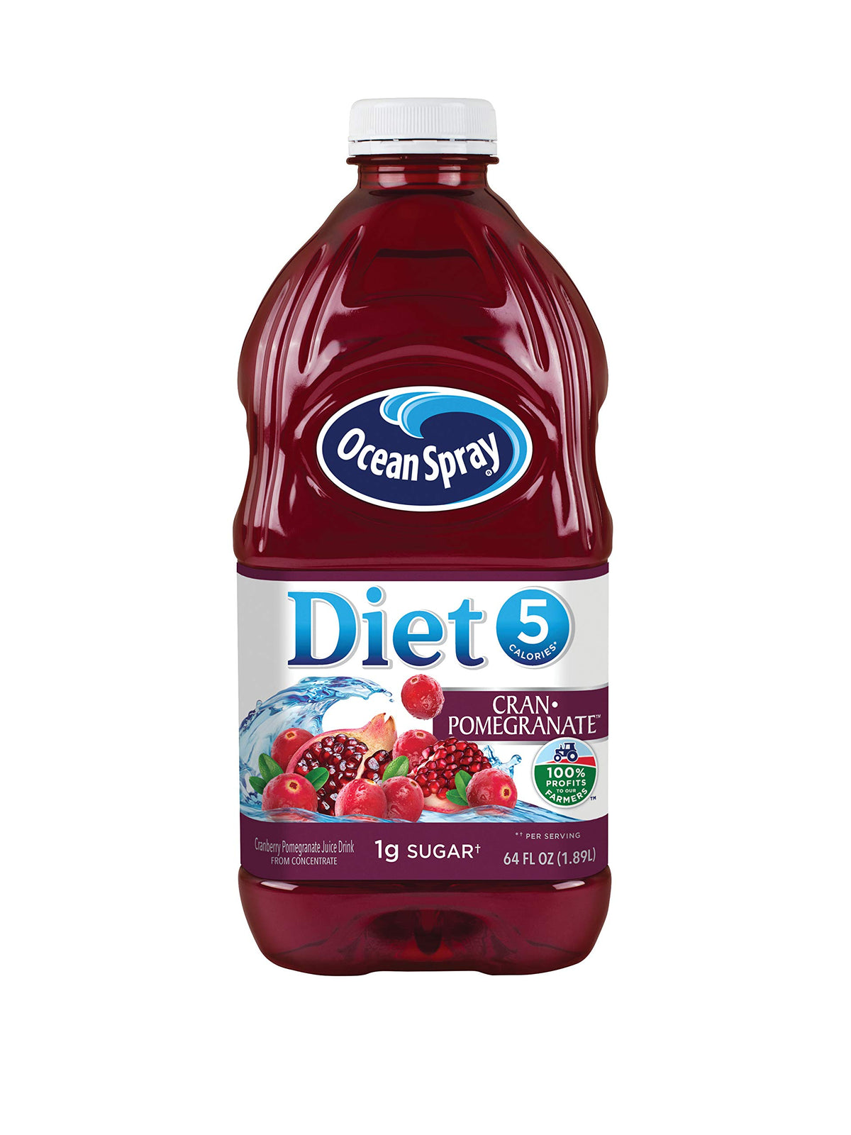 Ocean Spray Diet Cranberry Pomegranate bottle with crisp label and vitamin C benefits.