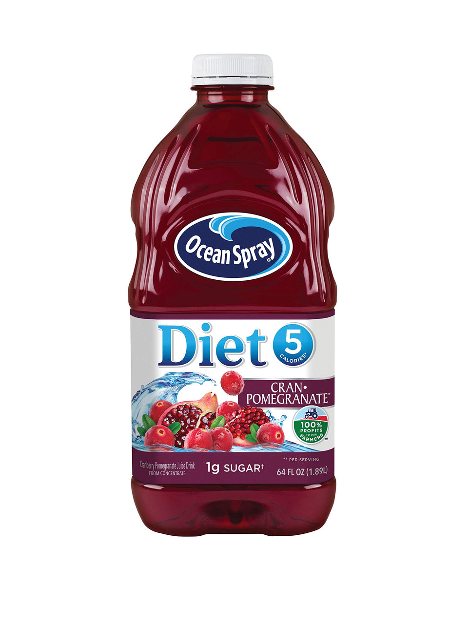 Ocean Spray Diet Cranberry Pomegranate bottle with crisp label and vitamin C benefits.
